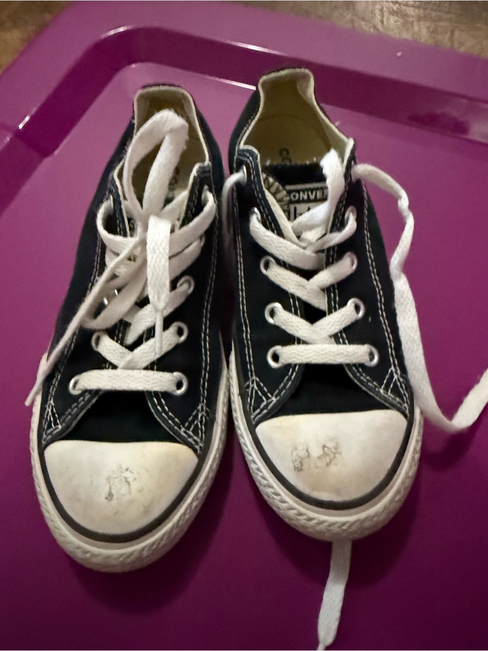Converse Kids Black and White Low Top Sneakers